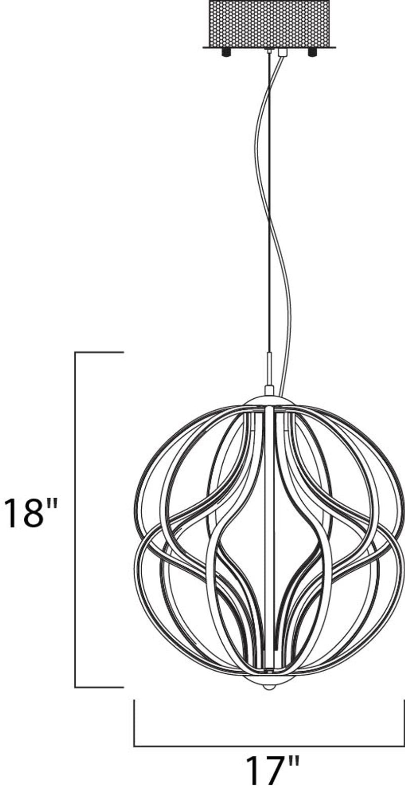 Aura 17' Single Light Pendant in Polished Chrome