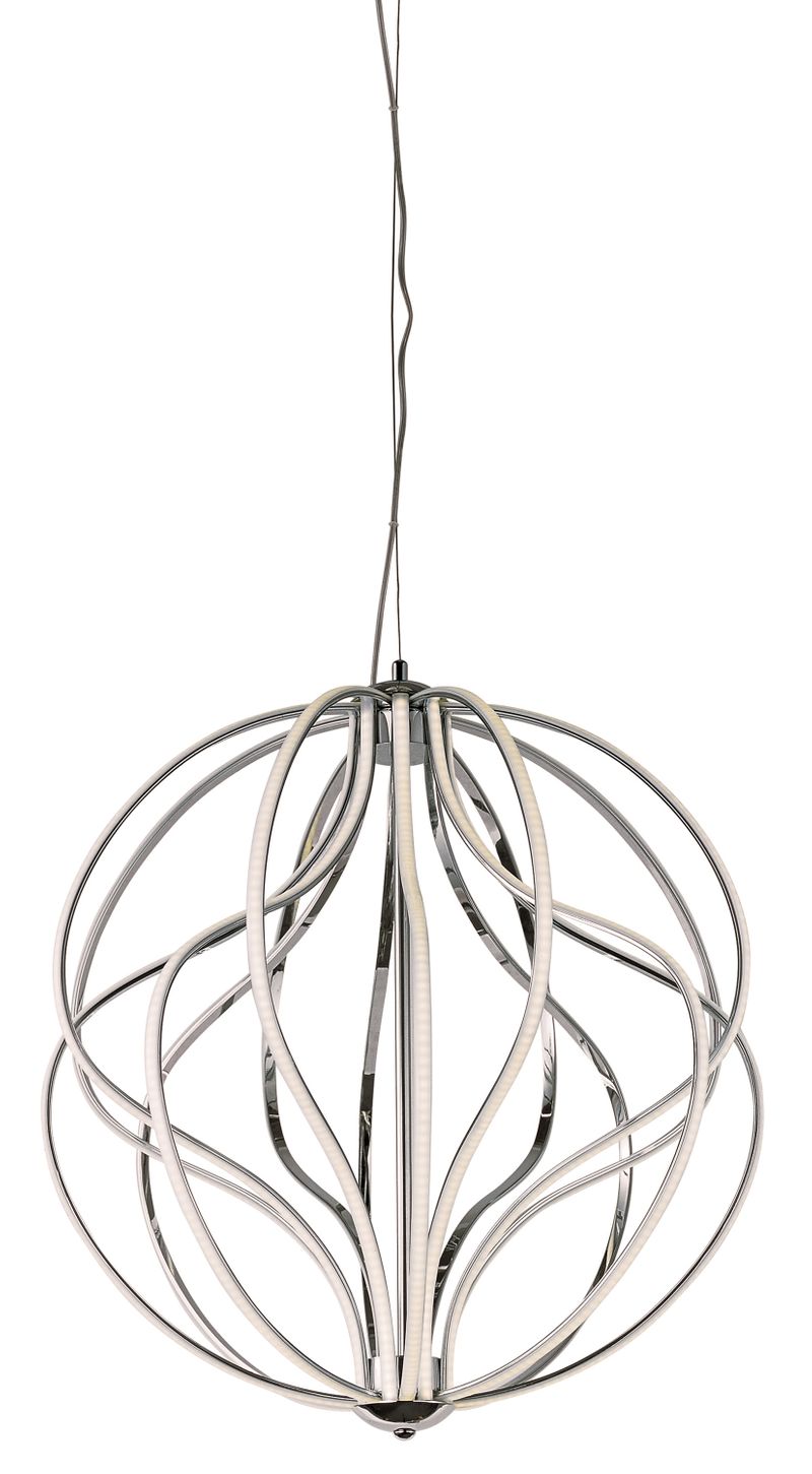 Aura 24' Single Light Pendant in Polished Chrome