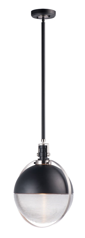 Axiom 12.25' Single Light Pendant in Black and Satin Nickel