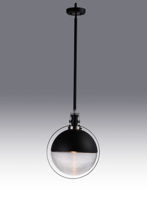 Axiom 12.25' Single Light Pendant in Black and Satin Nickel