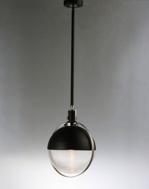 Axiom 12.25' Single Light Pendant in Black and Satin Nickel