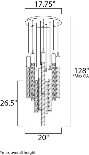 Big Fizz 20' 13 Light Multi-Light Pendant in Polished Chrome