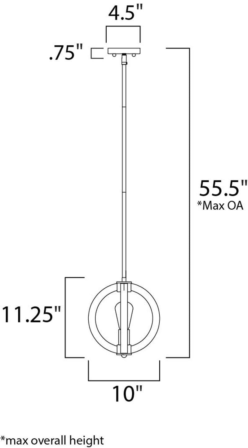 Bodega Bay 10' x 11.25' Mini-Pendant with 1 Light with bulbs included - Anthracite