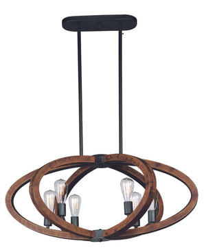 Bodega Bay 22.25' 6 Light Chandelier in Anthracite