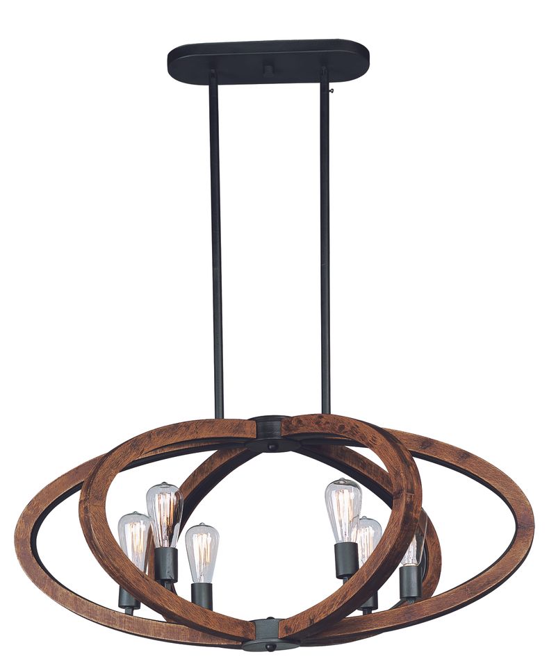 Bodega Bay 22.25' 6 Light Chandelier in Anthracite