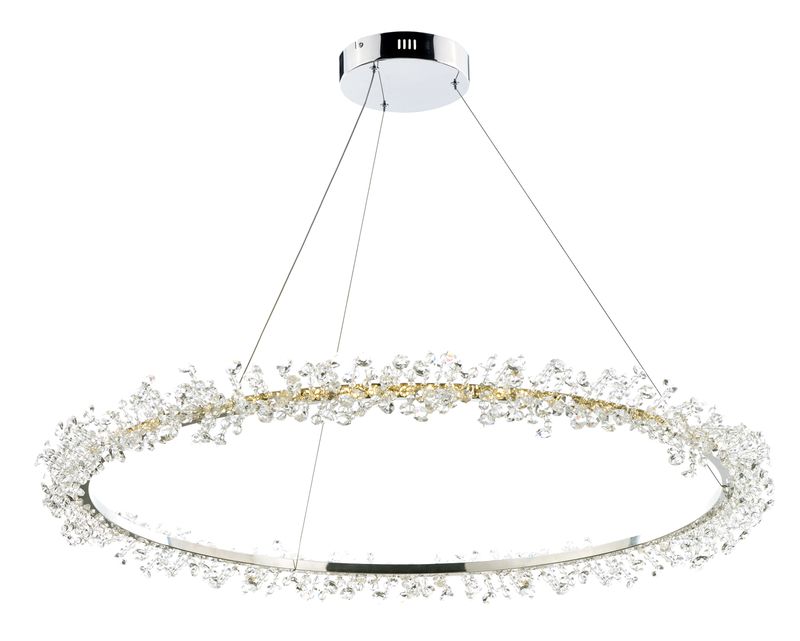 Bracelet 34' Single Light Pendant in Polished Chrome