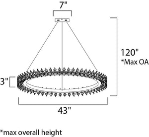 Bracelet 43' Single Light Entry Foyer Pendant in Polished Chrome