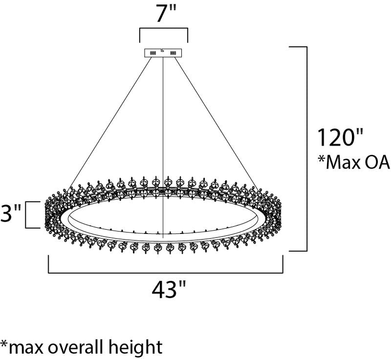 Bracelet 43' Single Light Entry Foyer Pendant in Polished Chrome