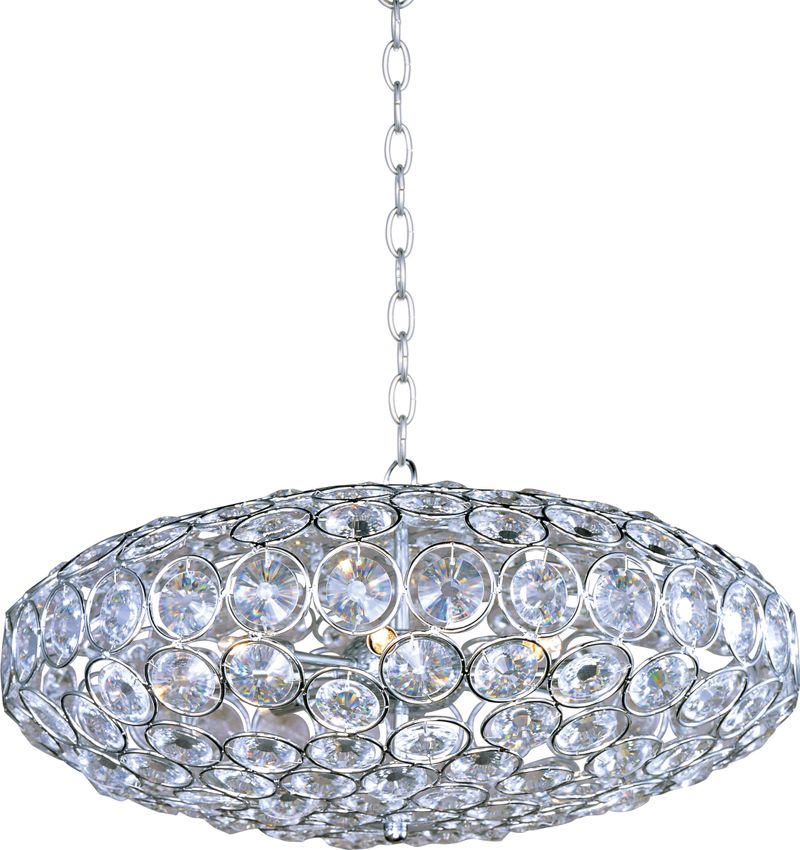 Brilliant 24' 8 Light Single Pendant in Polished Chrome
