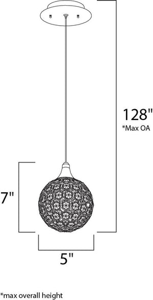 Brilliant 5' Single Light Mini-Pendant in Polished Chrome