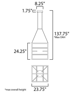 Chamber 23.75' 4 Light Single Pendant in Black and Gold