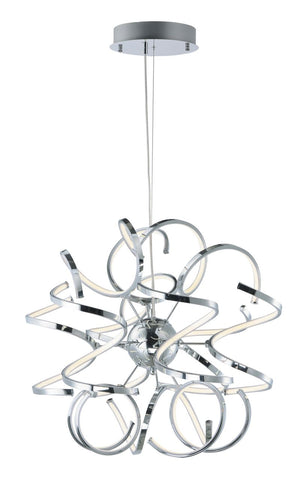 Chaos 23.5' Single Light Pendant in Polished Chrome
