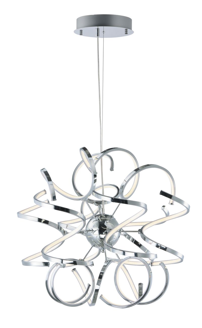 Chaos 23.5' Single Light Pendant in Polished Chrome
