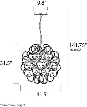 Chaos 31.5' Single Light Pendant in Polished Chrome