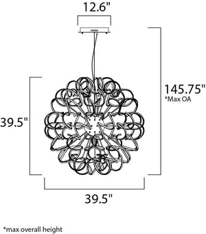 Chaos 39.5' Single Light Entry Foyer Pendant in Polished Chrome
