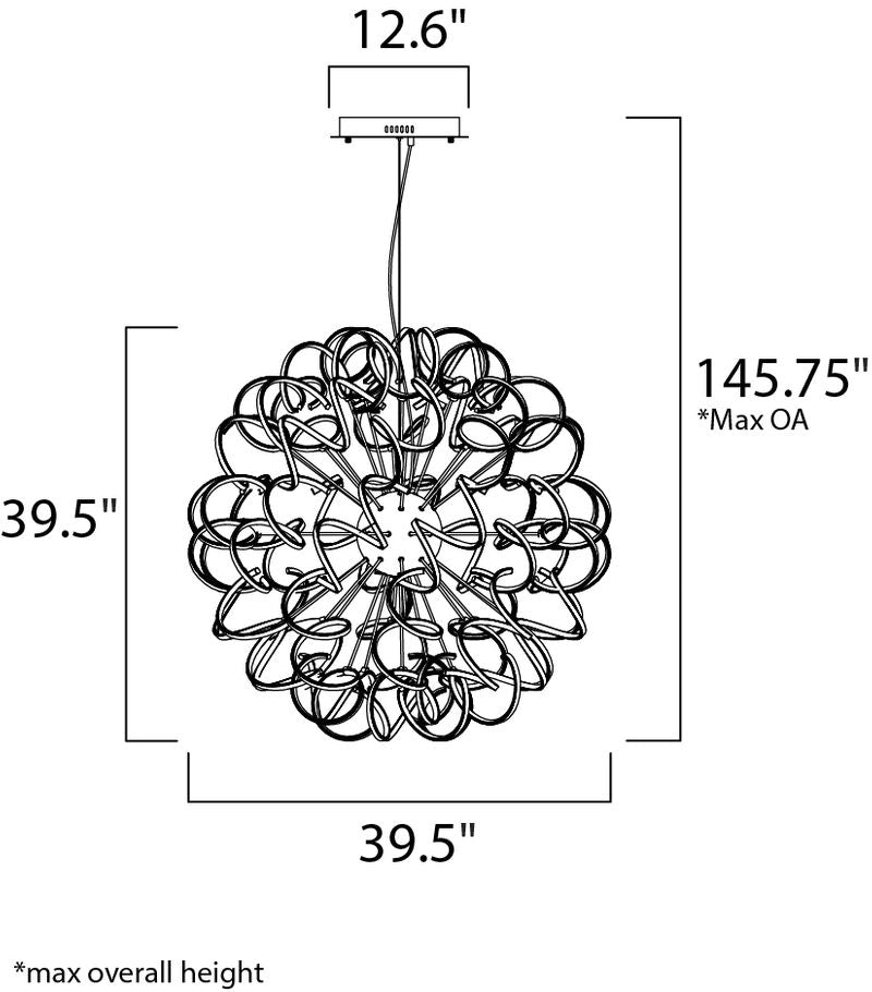 Chaos 39.5' Single Light Entry Foyer Pendant in Polished Chrome