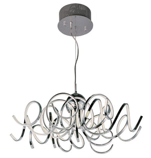 Chaos 28' 9 Light Single Pendant in Polished Chrome