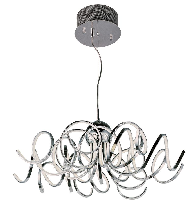 Chaos 28' 9 Light Single Pendant in Polished Chrome