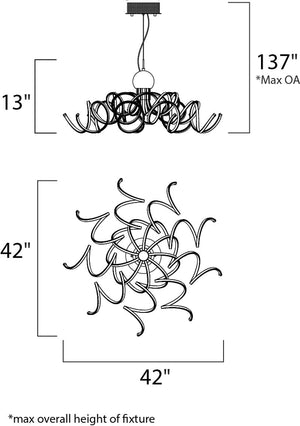 Chaos 40' Single Light Pendant in Polished Chrome