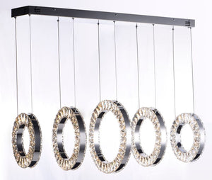 Charm 13.75' 5 Light Linear Pendant in Polished Chrome