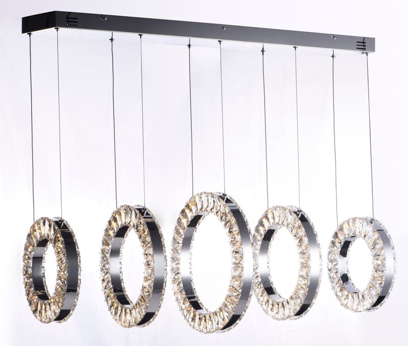 Charm 13.75' 5 Light Linear Pendant in Polished Chrome