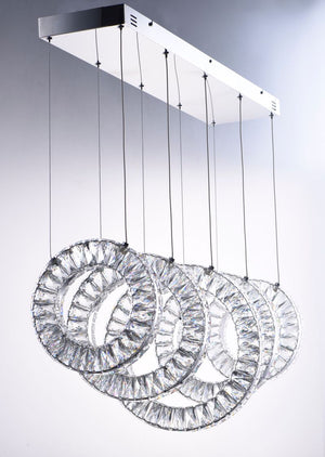 Charm 13.75' 5 Light Linear Pendant in Polished Chrome
