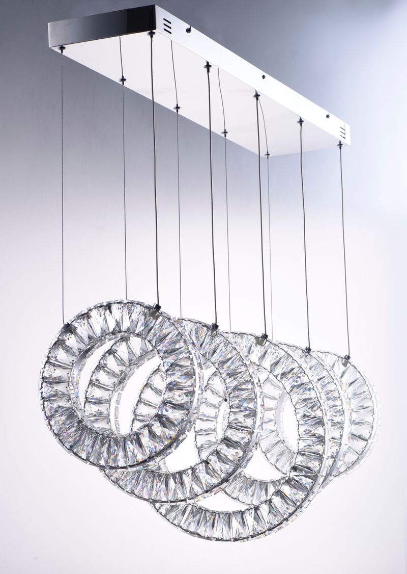 Charm 13.75' 5 Light Linear Pendant in Polished Chrome