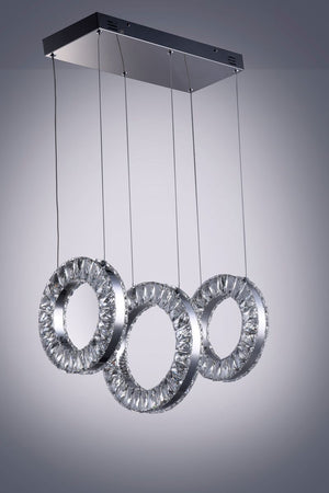 Charm 11.75' 3 Light Linear Pendant in Polished Chrome