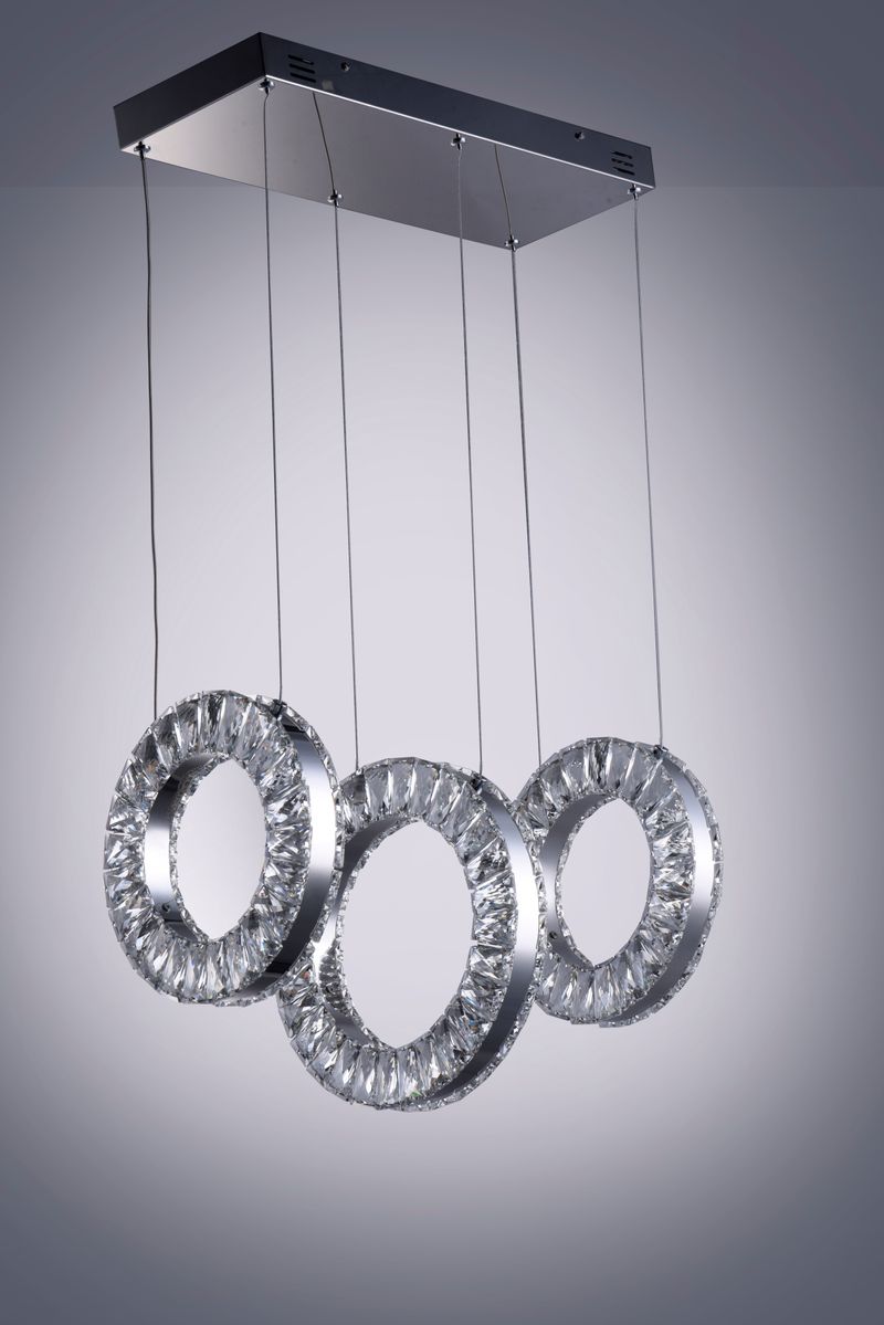 Charm 11.75' 3 Light Linear Pendant in Polished Chrome