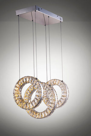 Charm 11.75' 3 Light Linear Pendant in Polished Chrome