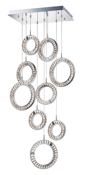 Charm 15.25' 9 Light Multi-Light Pendant in Polished Chrome