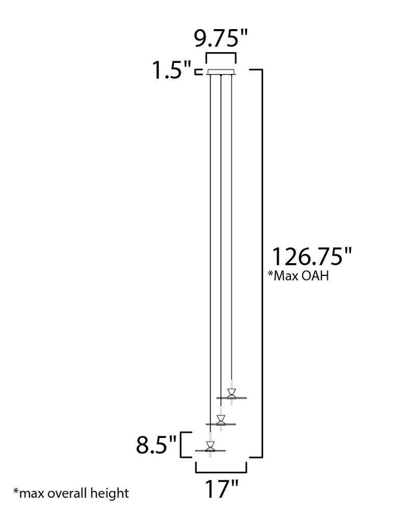 Circuit 17' 3 Light Multi-Light Pendant in Matte White
