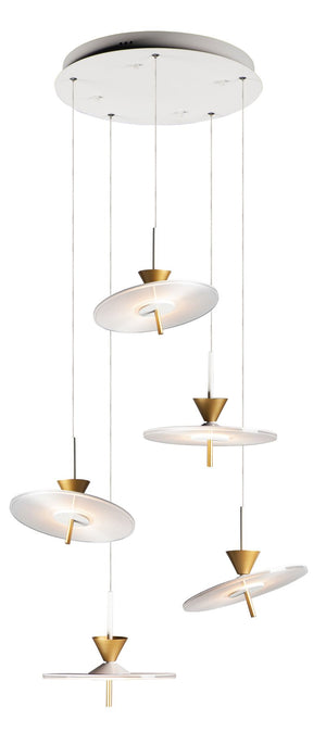 Circuit 23' 5 Light Multi-Light Pendant in Matte White