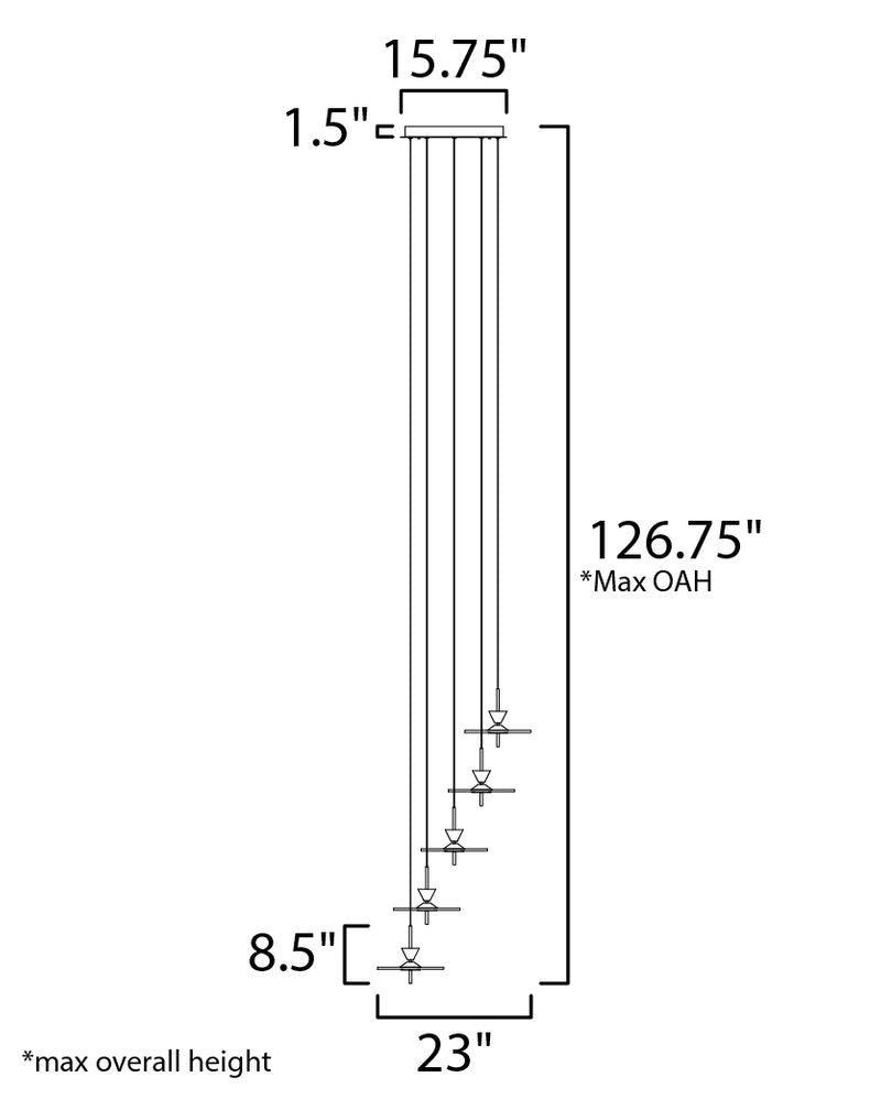 Circuit 23' 5 Light Multi-Light Pendant in Matte White