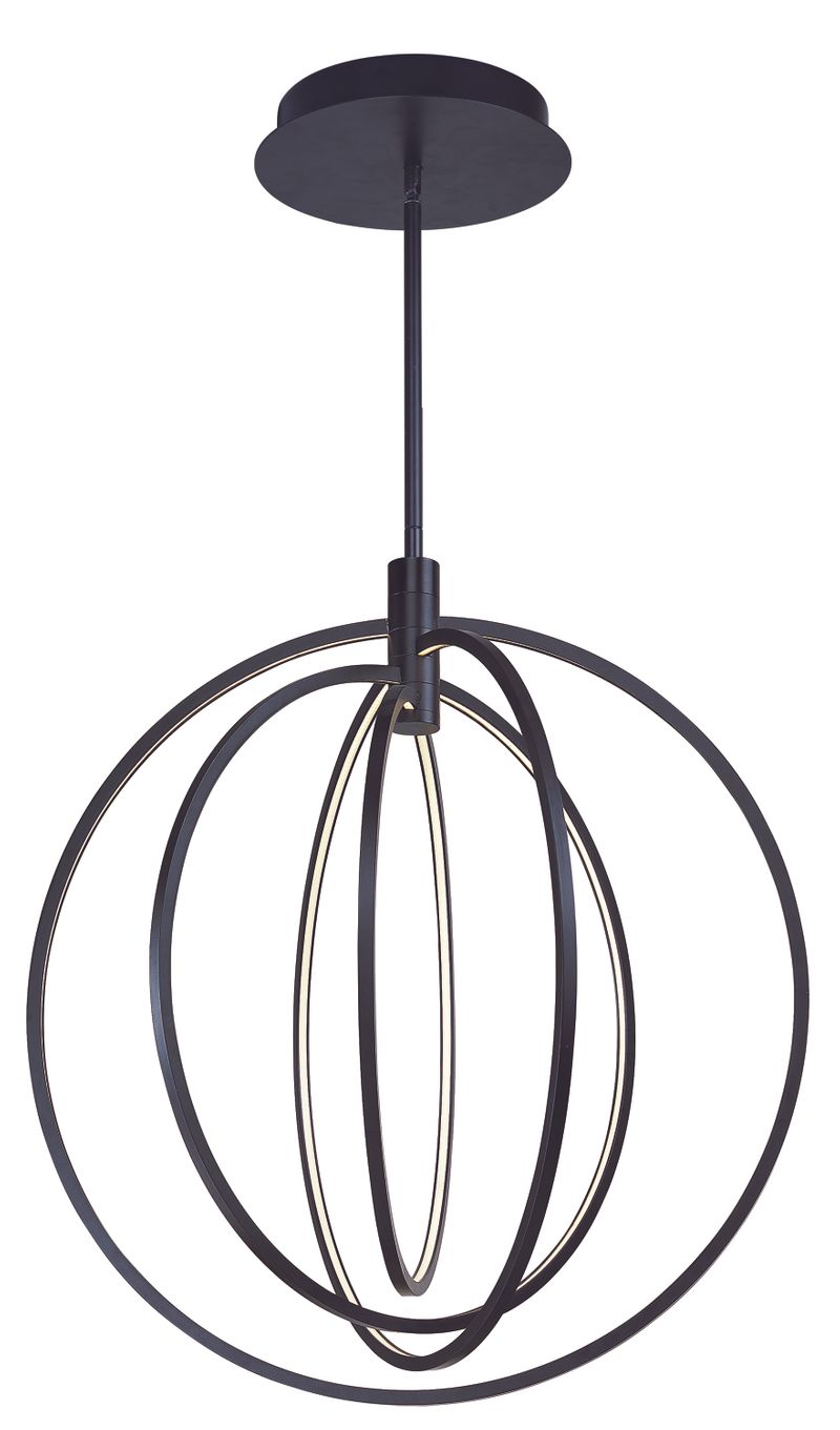 Concentric 27' 4 Light Single Pendant in Bronze