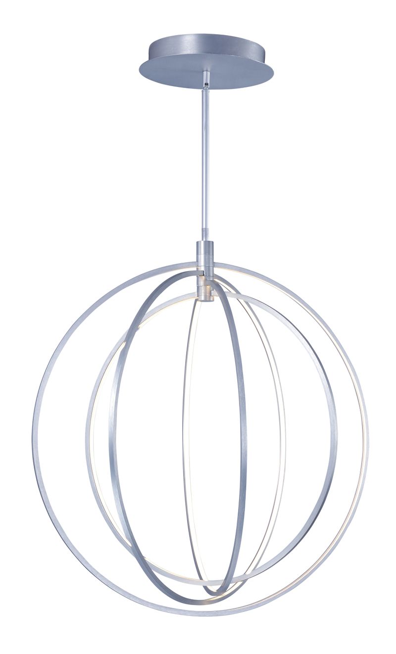 Concentric 27' 4 Light Single Pendant in Brushed Platinum