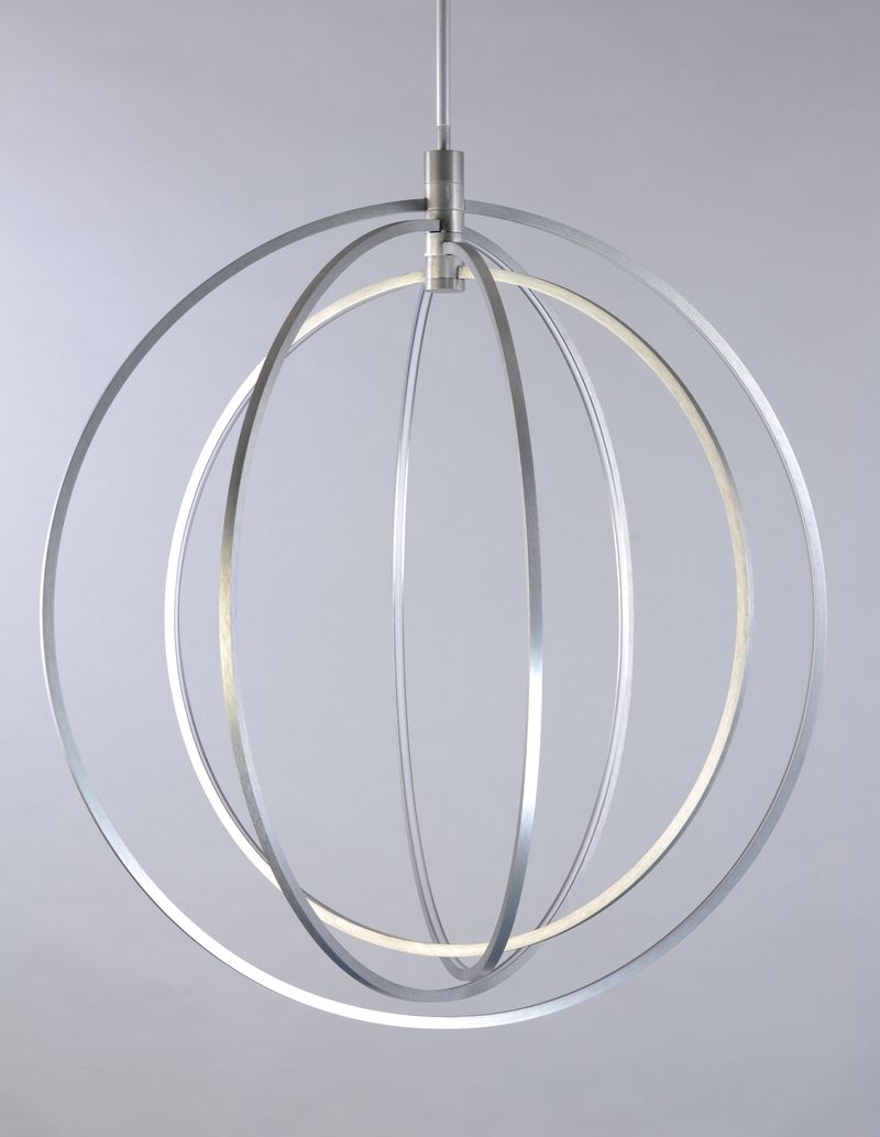 Concentric 36' 4 Light Single Pendant in Brushed Platinum