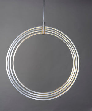 Concentric 36' 4 Light Single Pendant in Brushed Platinum