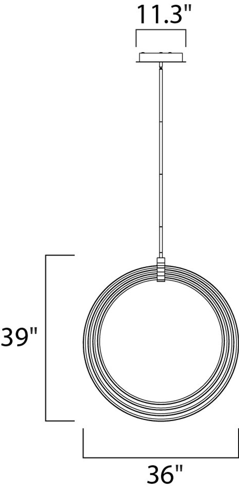 Concentric 36' 4 Light Single Pendant in Bronze
