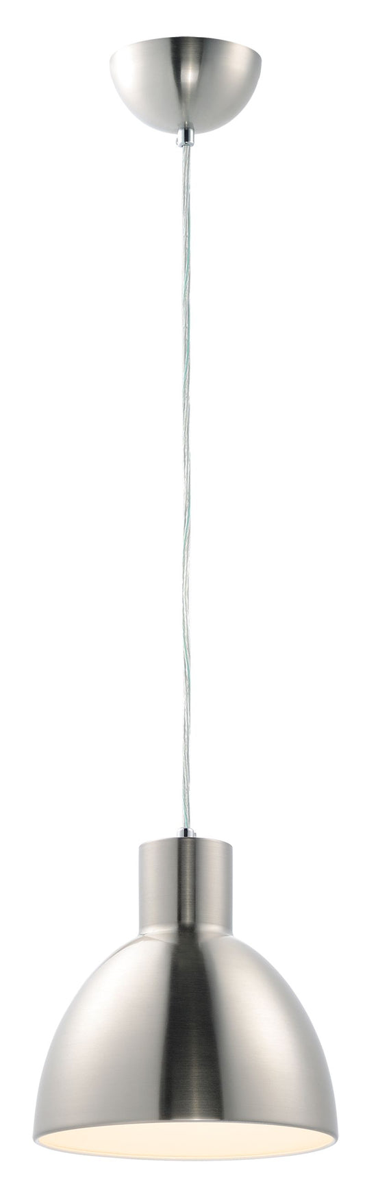 Cora 8.75" Single Light Suspension Pendant in Satin Nickel