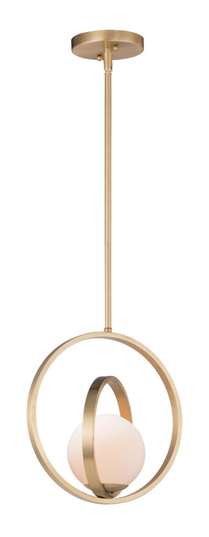 Coronet 12' Single Light Pendant in Satin Brass