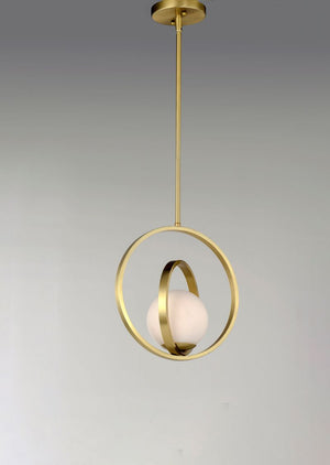 Coronet 12' Single Light Pendant in Satin Brass