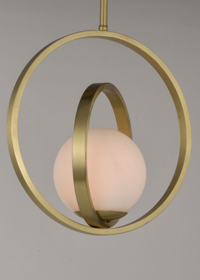 Coronet 12' Single Light Pendant in Satin Brass