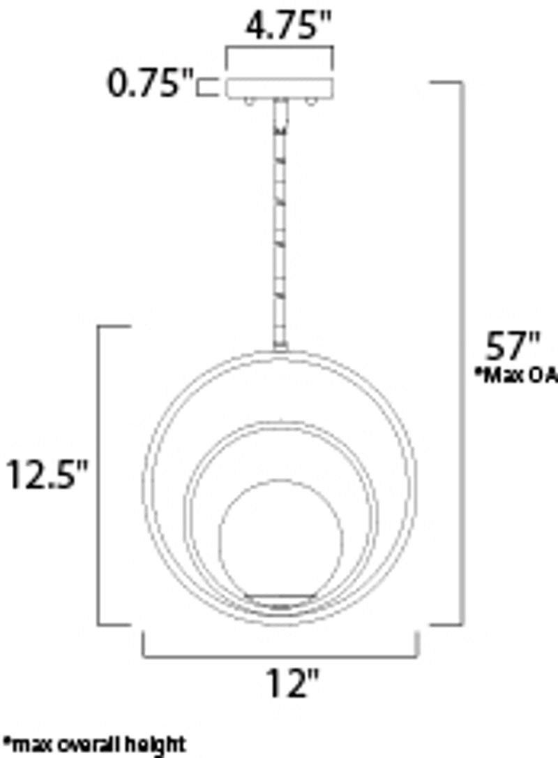 Coronet 12' Single Light Pendant in Satin Brass