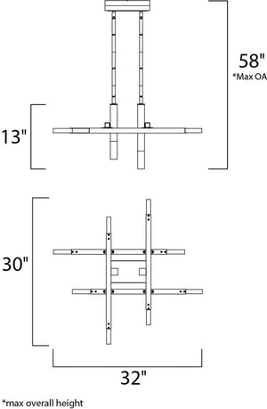 Crossroads 32' 10 Light Single Pendant in Polished Chrome