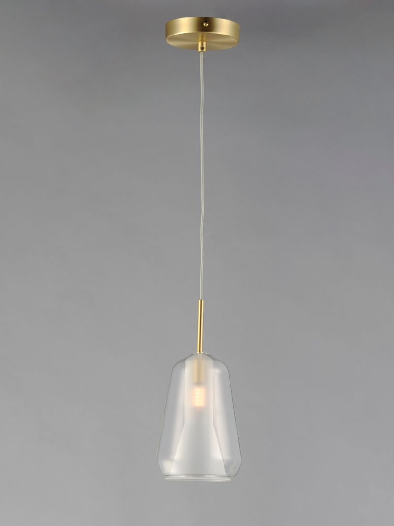 Deuce 5.5' Single Light Pendant in Satin Brass