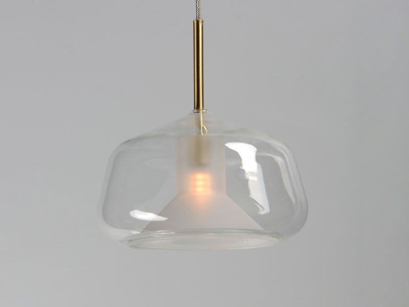 Deuce 7.75' Single Light Pendant in Satin Brass