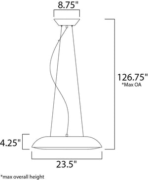 Dimple 23.5' Single Light Pendant in Black