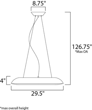 Dimple 29.5' Single Light Pendant in Black