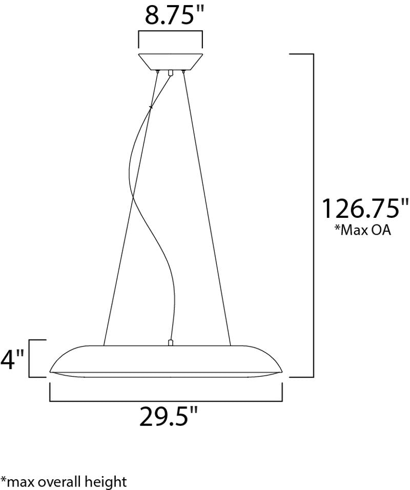 Dimple 29.5' Single Light Pendant in Black